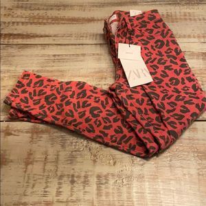 Red Leopard Zara Skinny Jeans Brand New